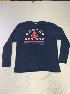 Boston Red Sox Men's Navy Long-Sleeve Graphic T-Shirt - Size XL